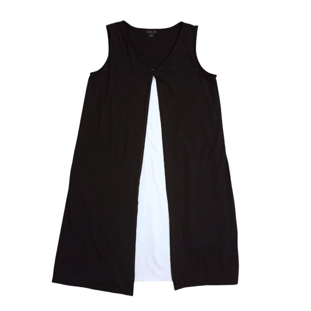 J. Jill Wearever Collection Black Sleeveless Front-Slit Dress – Size S